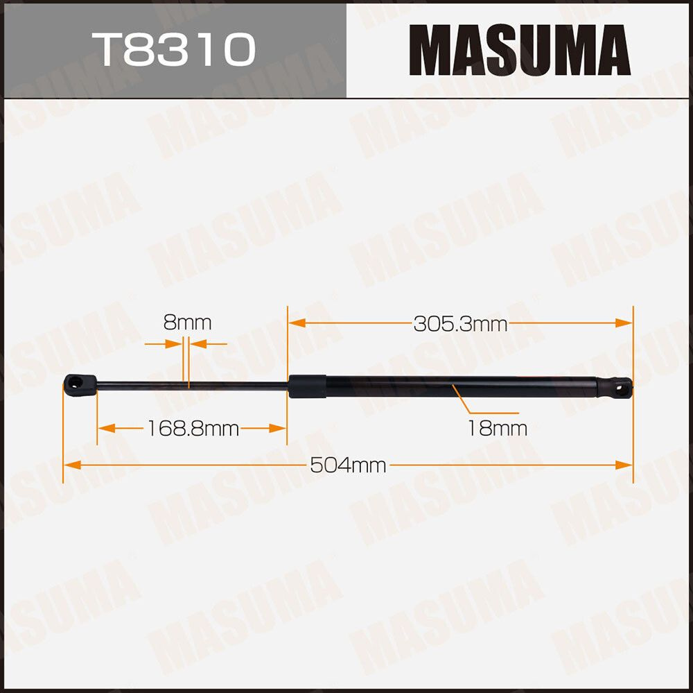 Упор газовый багажника L 504 mm Masuma T8310 #1