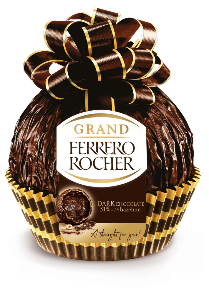 Шоколадный шар с начинкой FERRERO Rocher Grand темный шоколад, 125 г  #1