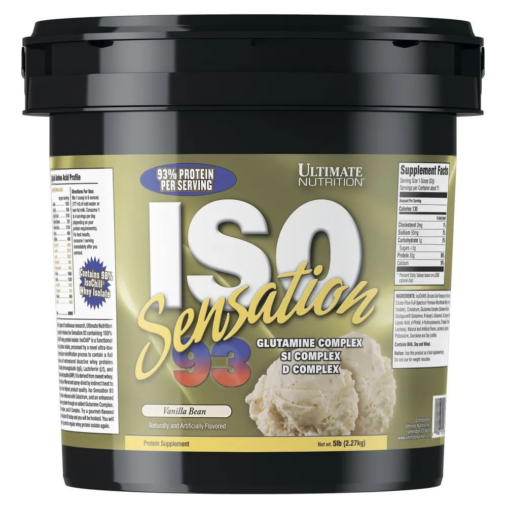 Протеин сывороточный 69 порций Ultimate Nutrition Iso Sensation, ваниль 2270г, протеин для похудения, #1