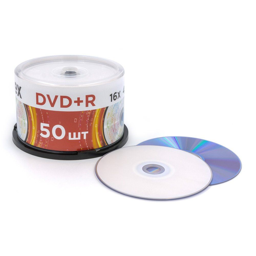 Диски Mirex DVD+R Ink Printable Cake (50 шт) 4.7Gb, 16x поверхность для струйной печати Full Face (полная #1