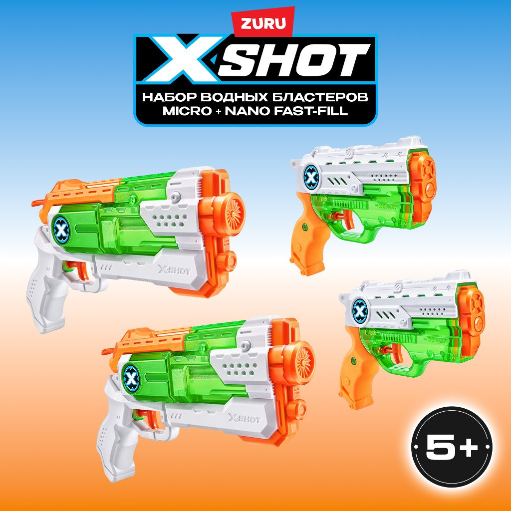 S001-X-SHOT WATER-FAST-FILL SKINS-HYPERLOAD 2PK Open Box,Bulk,6pcs,No Inner,STD Color Assortment