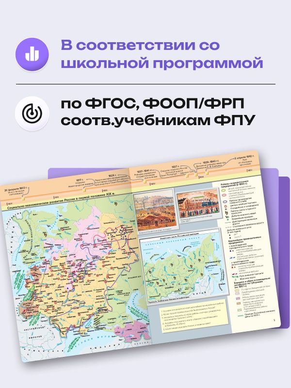 История России 9 класс. Атлас и контурные карты ФГОС 2026 - 2027 года с новыми регионами РФ | History of Russia Grade 9: Atlas and Outline Maps with New Regions of the Russian Federation - Ozon image 5