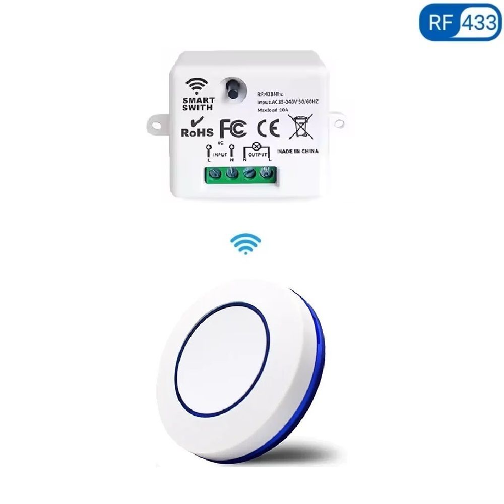 Беспроводнойвыключательсвета/бытовыхприборовдистанционный/кнопкасприемником433МГц220В