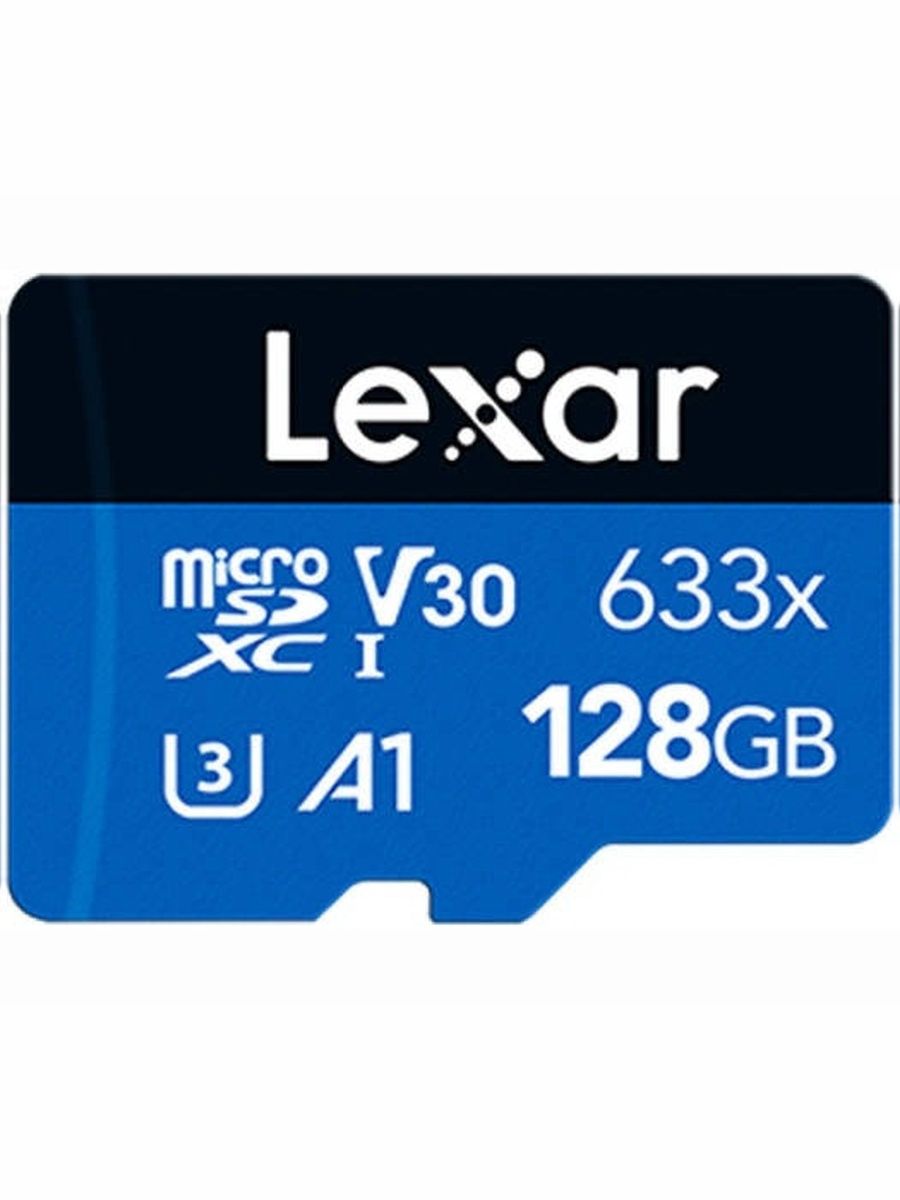 КартапамятиLexarHighPerformanceMicroSDXC633x128GBUHS-ICardBLUESeries