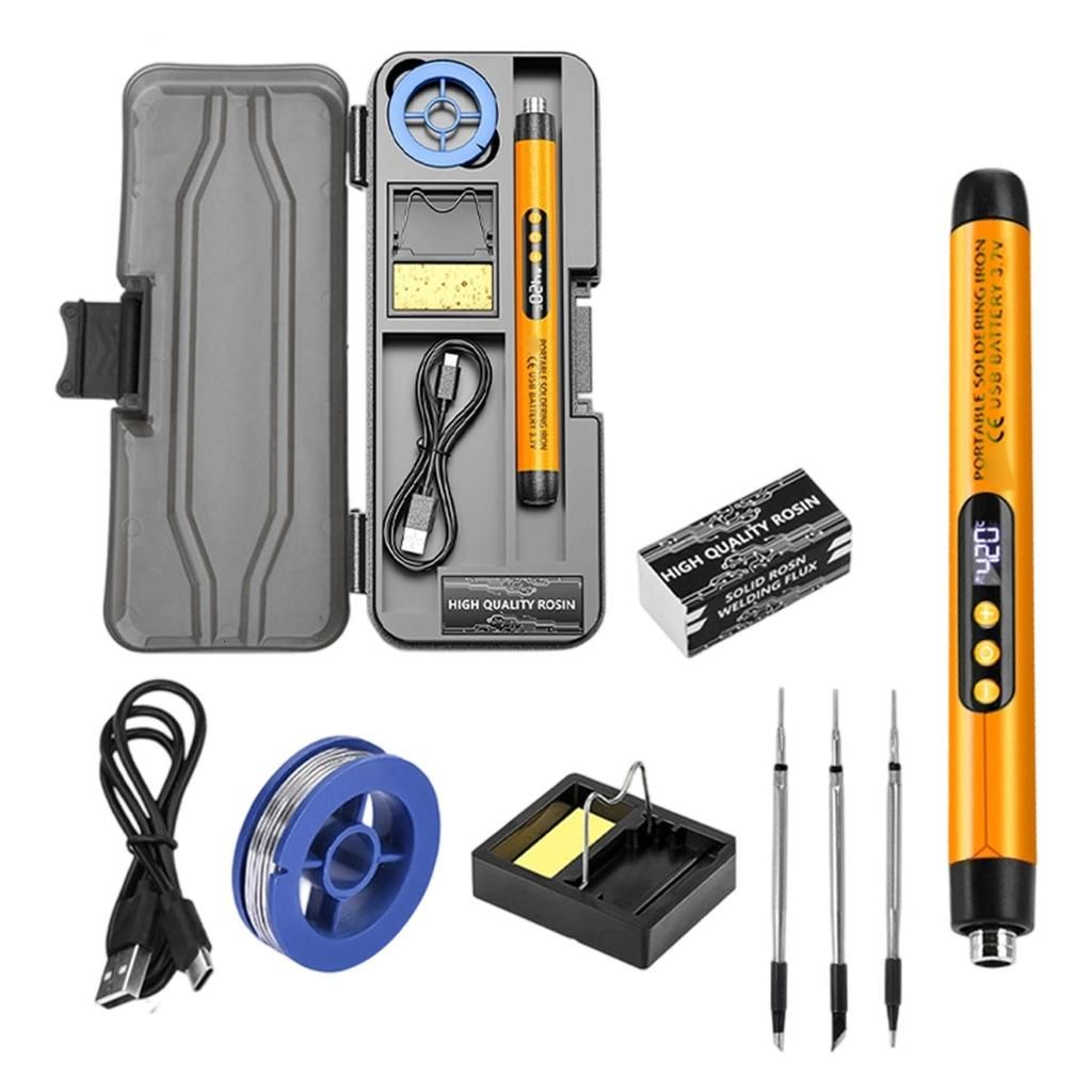 ПортативныйUSBцифровойдисплейперезаряжаемыйэлектрическийпаяльникUSBKBCоранжевый