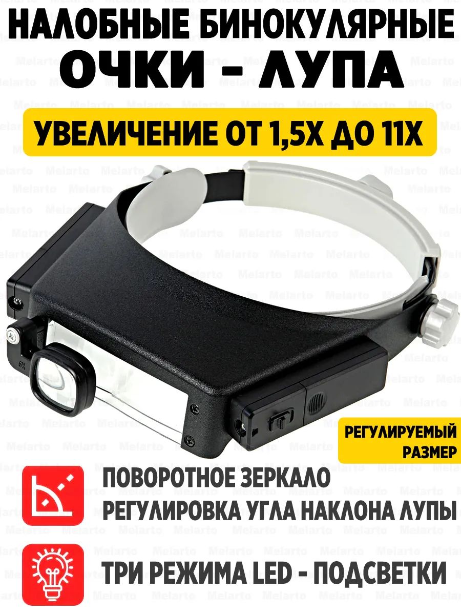 Лупанаголовусосветодиоднойподсветкойдляремонтаичтения