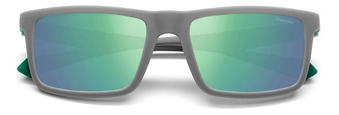 Мужские солнцезащитные очки Polaroid PLD 2134/S 3U5 5Z, цвет: серый, цвет линзы: зеленый, прямоугольные, #1