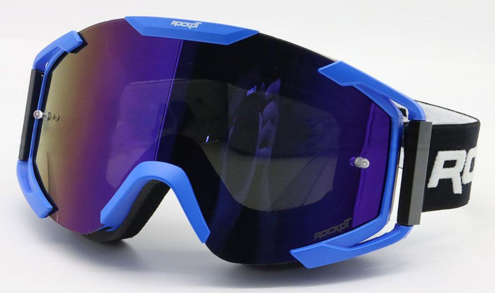 Кроссовые очки ROCKOT RM-378 (синий/синяя, REVO Light, Anti-Scratch) #1