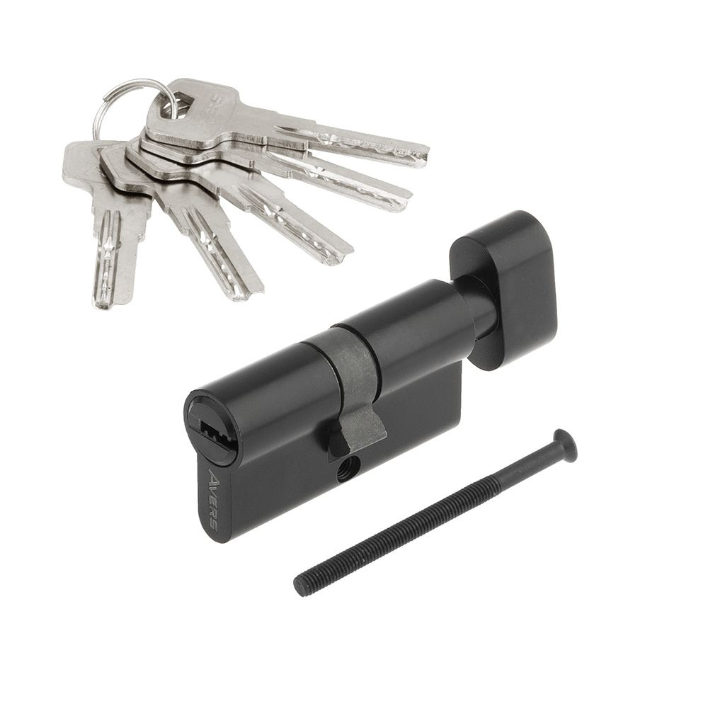 Цилиндр для замка ZM-60-C-BLM 30х30 мм ключ-завертка черный, 1 шт. в заказе  #1