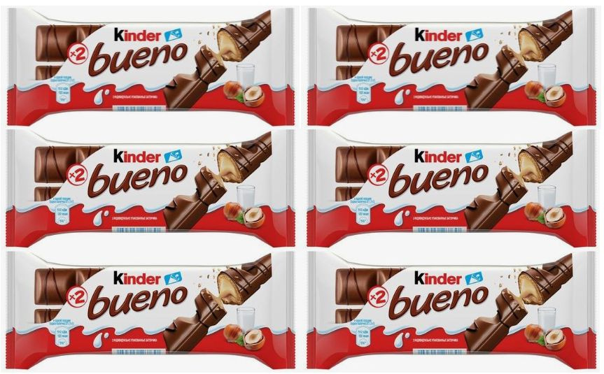 Вафли Kinder Bueno Dark (киндер буэно), в молочном шоколаде,43 гр - 6 штук  #1