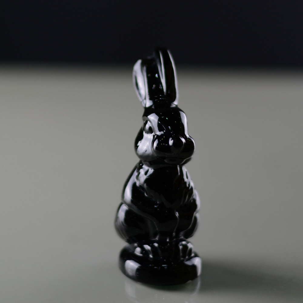 Декоративное изделие из хрусталя "Кролик" черный (12229 600/14) Неман стеклозавод  #1