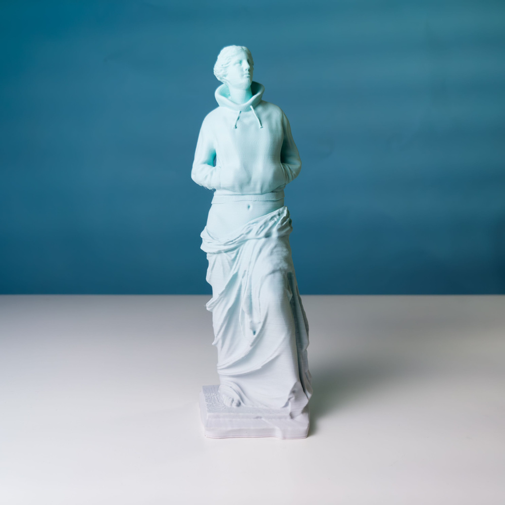 Статуя Венера Милосская (Афродита) в свитшоте. Статуэтка Фигурка 24 см. Синий-розовый  #1