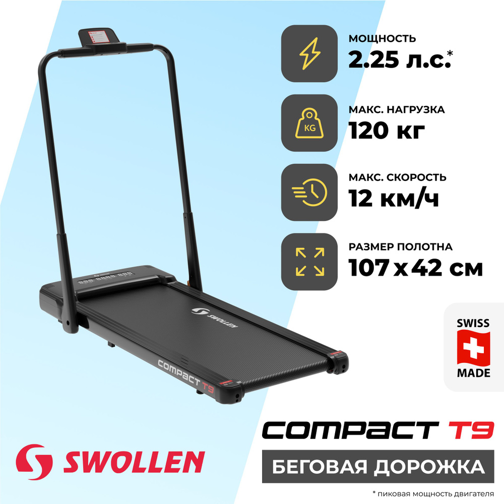 Беговая дорожка SWOLLEN Compact T7 / T9 - купить по доступным ценам в  интернет-магазине OZON (1404855962)