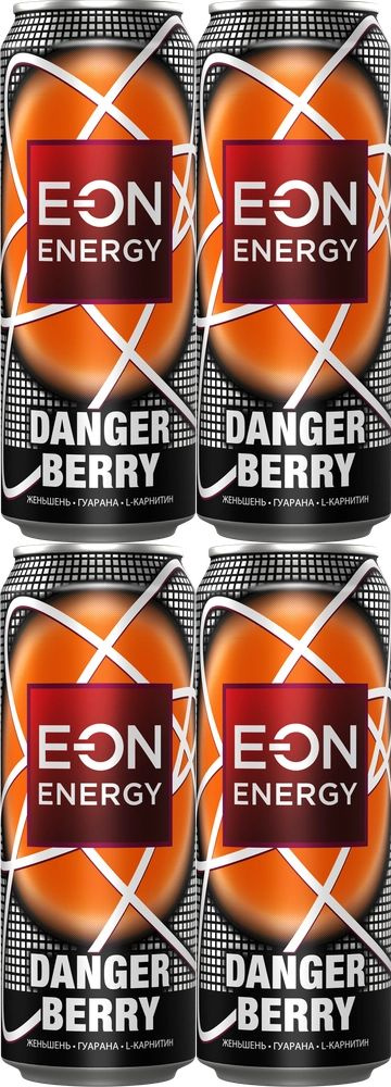 Энергетический напиток E-ON Danger Berry безалкогольный 0,45 л, комплект: 4 упаковки по 450 мл  #1