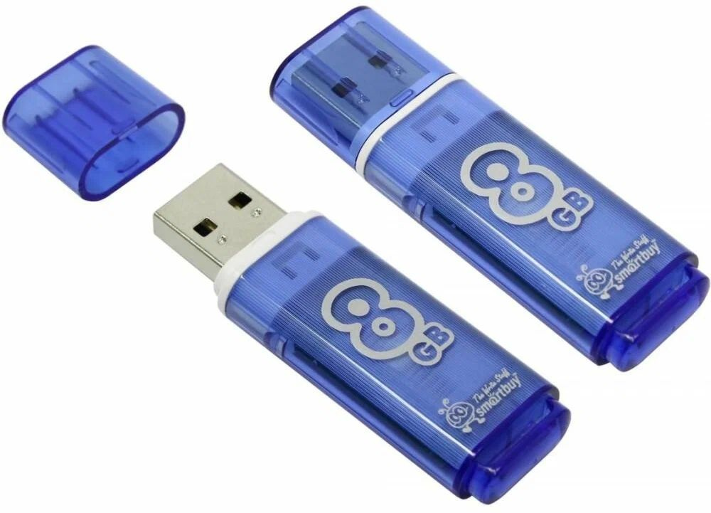 USB-флеш-накопитель Flash Card USB 2.0 8GB Smartbuy Glosy 8 ГБ, синий #1