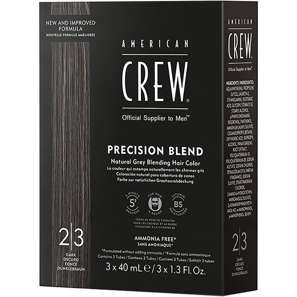 American Crew Precision Blend Камуфляж для седых волос, Темный натуральный 2/3, 3x40 мл  #1