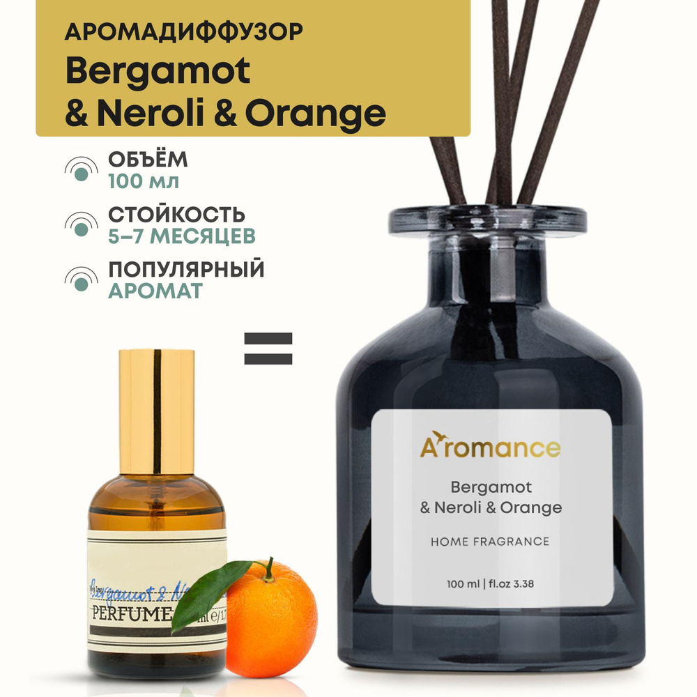 Ароматизатор для дома парфюм аромат диффузор с палочками Bergamot & Neroli & Orange 100 мл  #1