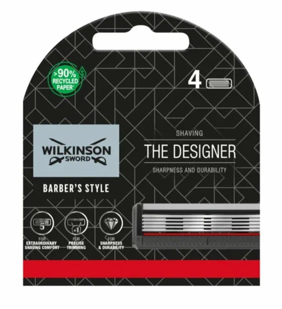 Сменные кассеты для бритья Wilkinson Sword Barber's Style The Designer 4 шт.  #1