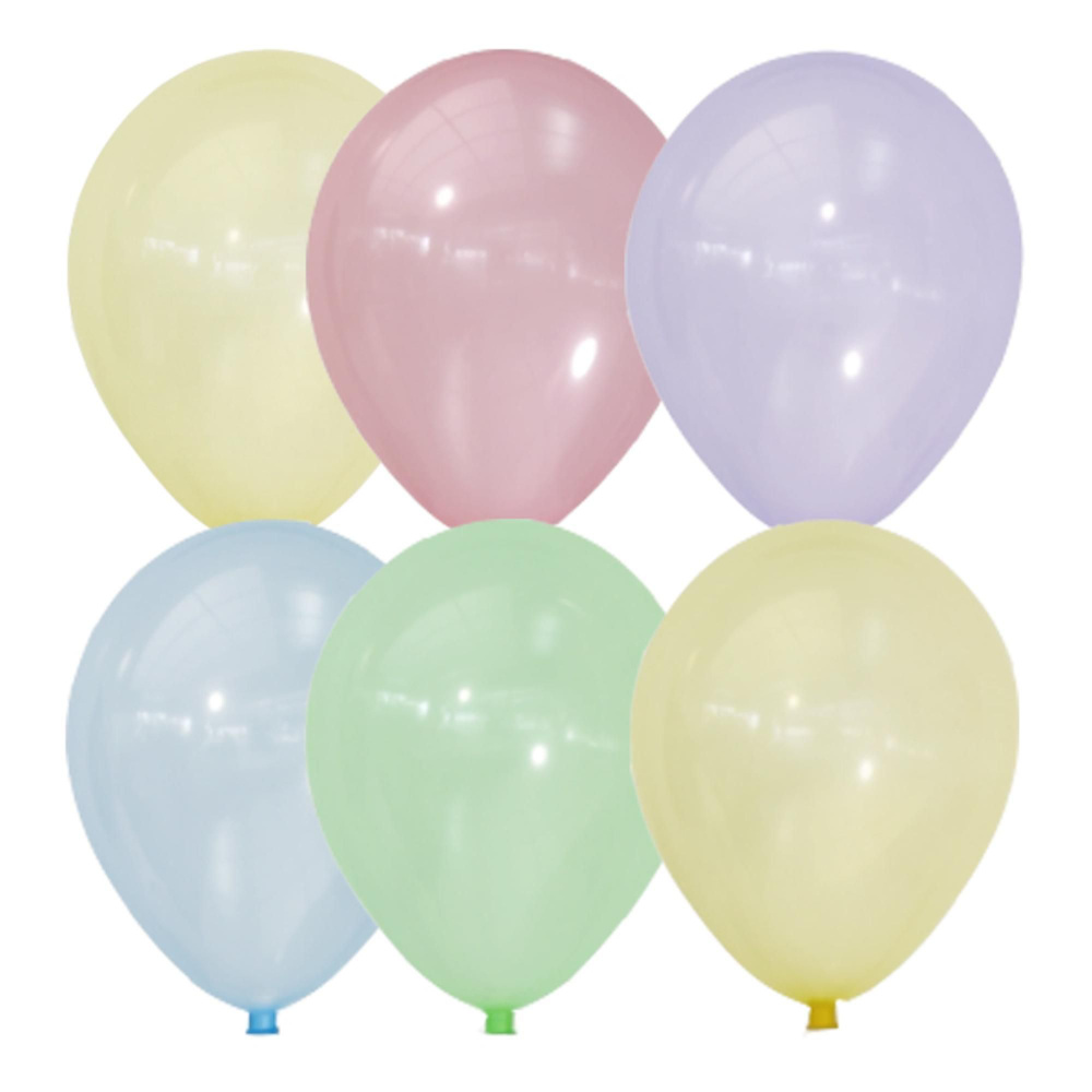 Воздушный шар 9"/23см Кристалл Bubble ассорти 100шт #1