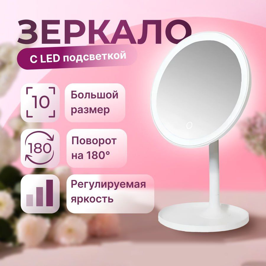Зеркало для макияжа DOCO LED Makeup Mirror (HZJ001) #1