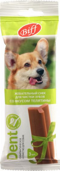 Лакомство для собак Biff / Бифф DENT Снек для взрослых животных средних пород, жевательные палочки со #1