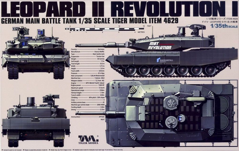 Сборная модель танка German Main Battle Tank Revolution I Leopard II, масштаб 1/35  #1