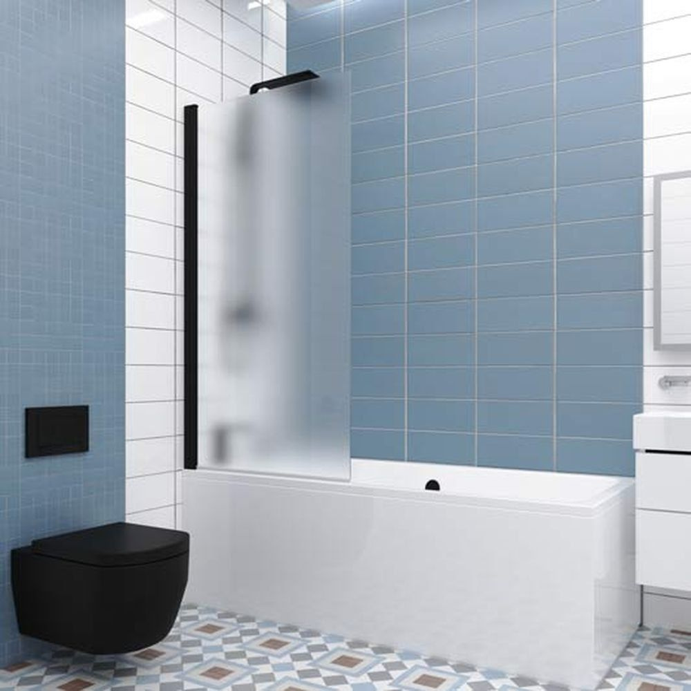 Шторка на ванну GWMPKB020P601 85x150 см, профиль черный матовый, цвет стекла матовый, стекло закаленное #1