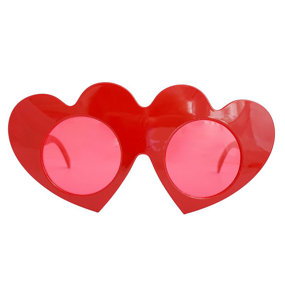 Карнавальные очки "Сердца" Красные #1