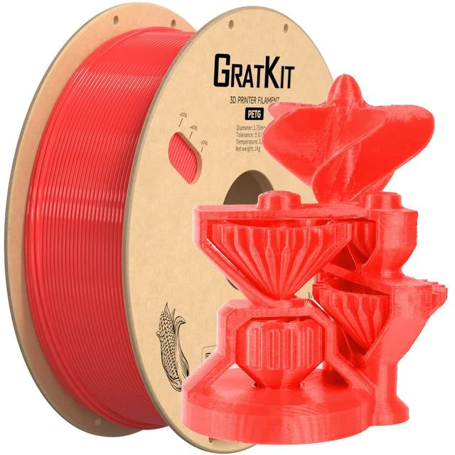 Petg пластик Gratkit для 3Д принтера 1.75мм 1kg красный #1