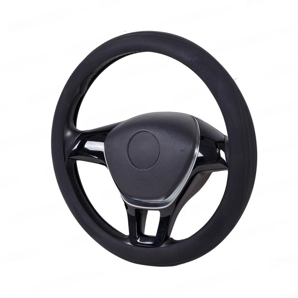 Оплетка, чехол (накидка) на руль Пежо 301 (2012 - 2016) седан / Peugeot 301, силикон, Черный  #1