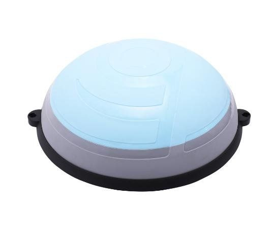 BOSU полусфера балансировочная надувная для фитнеса 58 см с насосом, голубая с серым  #1