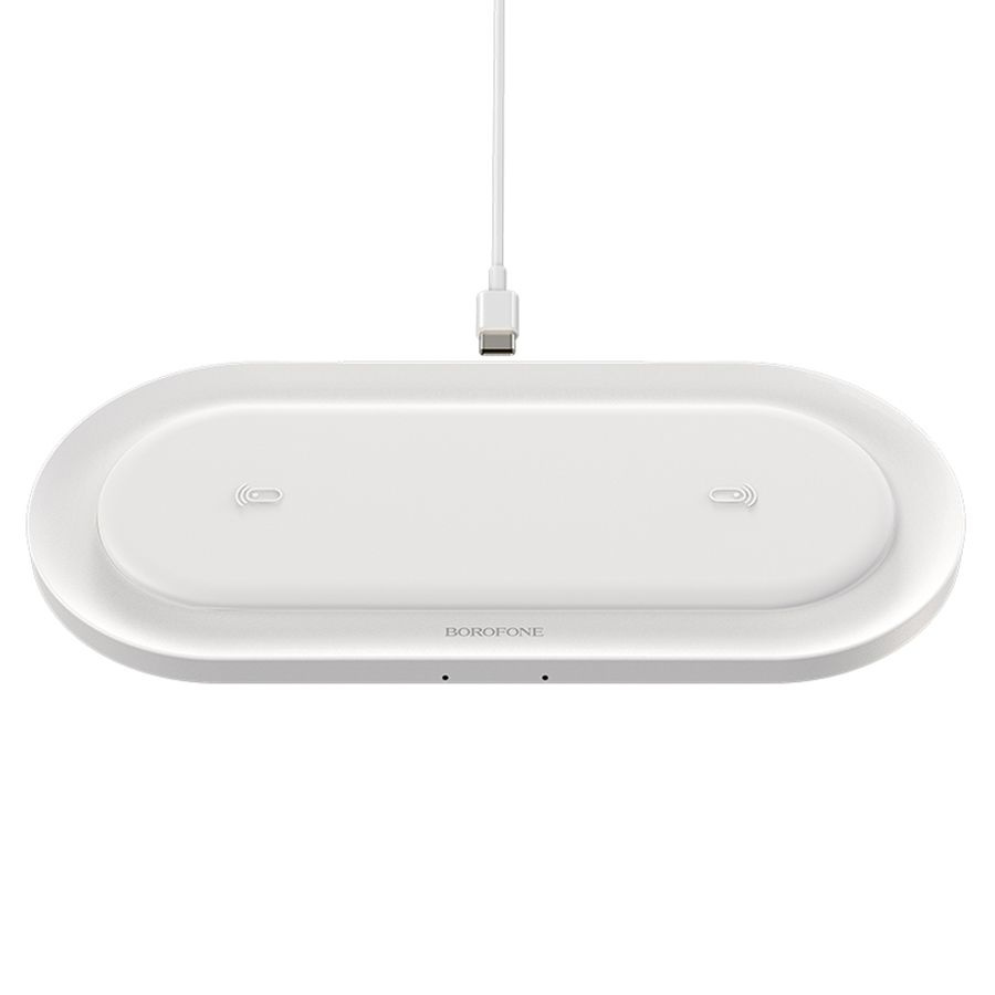 Беспроводное зарядное устройство BOROFONE BQ7 Prominent для iPhone+Airpods, 2A, 5W/7.5W/10W, белый  #1