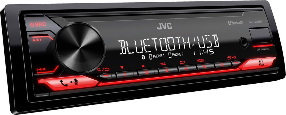 Автомагнитола JVC KD-X282BT 1DIN 4x50Вт v4.2 RDS #1