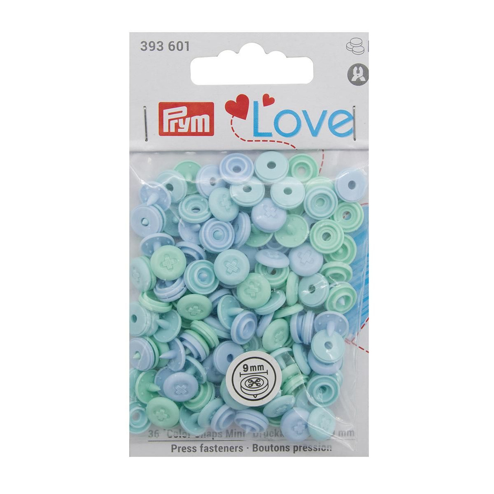 Кнопки PRYM "Love", Color Snaps, Mini, имитация стежка, голубые, 393601, 36 шт  #1