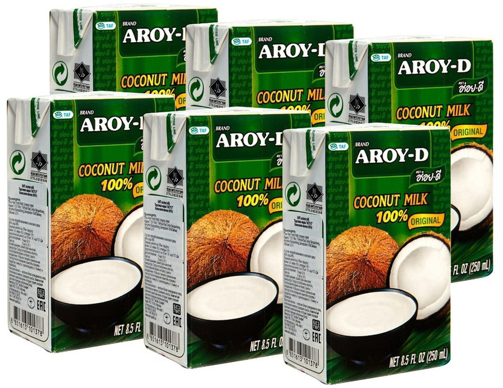 Растительный напиток Aroy-D, кокосовый, 250 мл х 6 шт #1