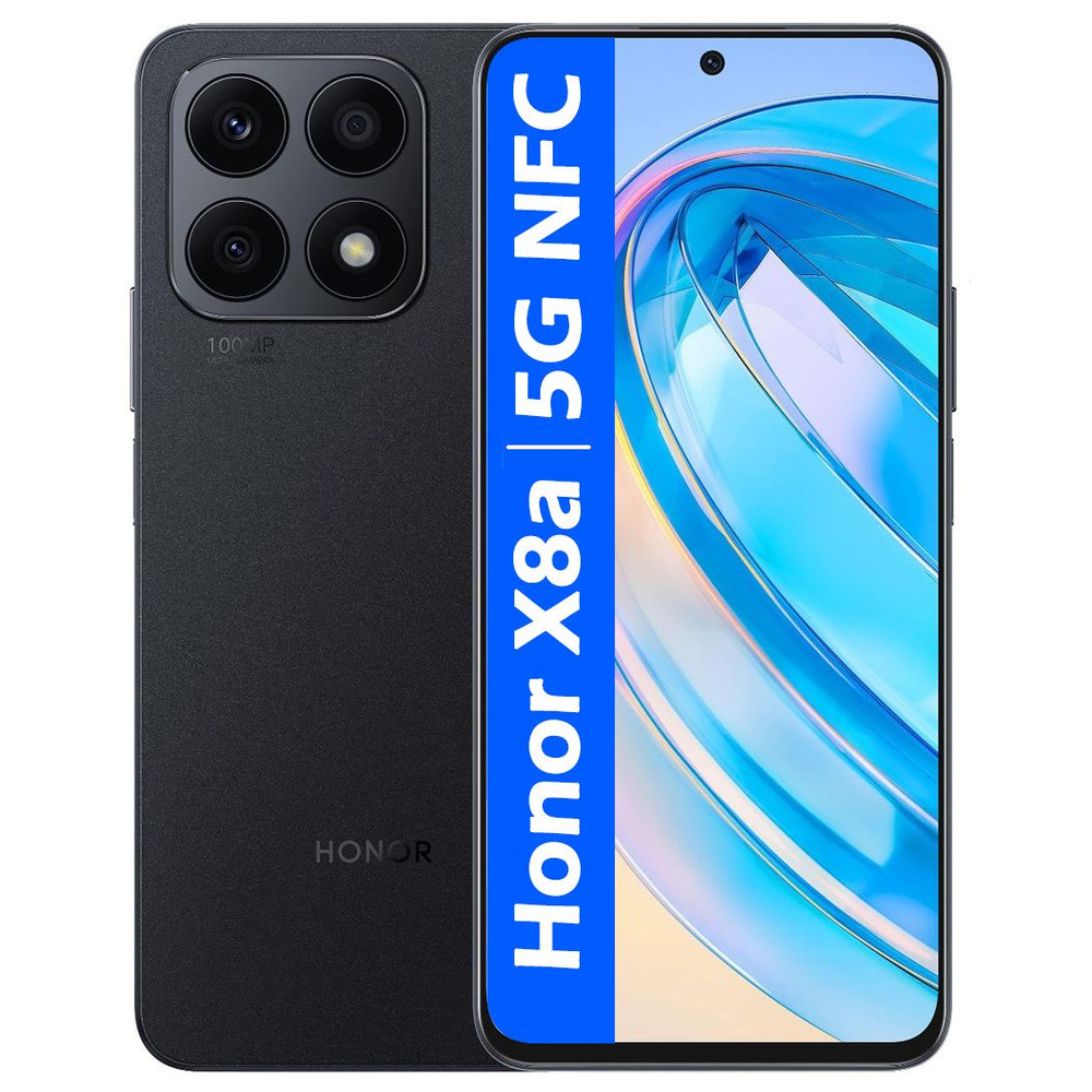 Honor Смартфон РОСТЕСТ(ЕВРОТЕСТ) HONOR X8a 5G NFC 6/128 ГБ, черный, темно-серый  #1