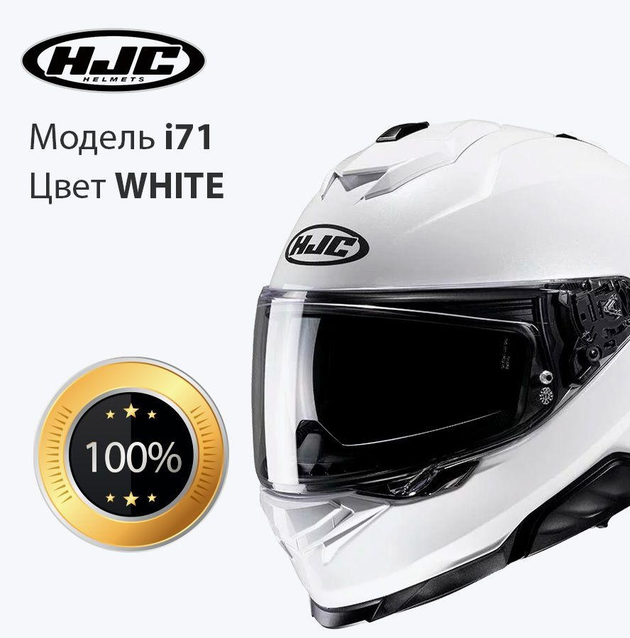 Мотошлем HJC i71 PEARL WHITE размер S #1