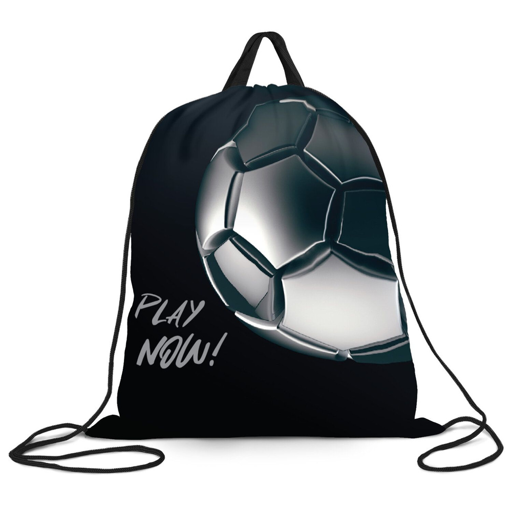 Мешок для обуви для мальчика, сумка для сменки в школу, чехол детский на футбол плотный с петлей, 42х34 #1
