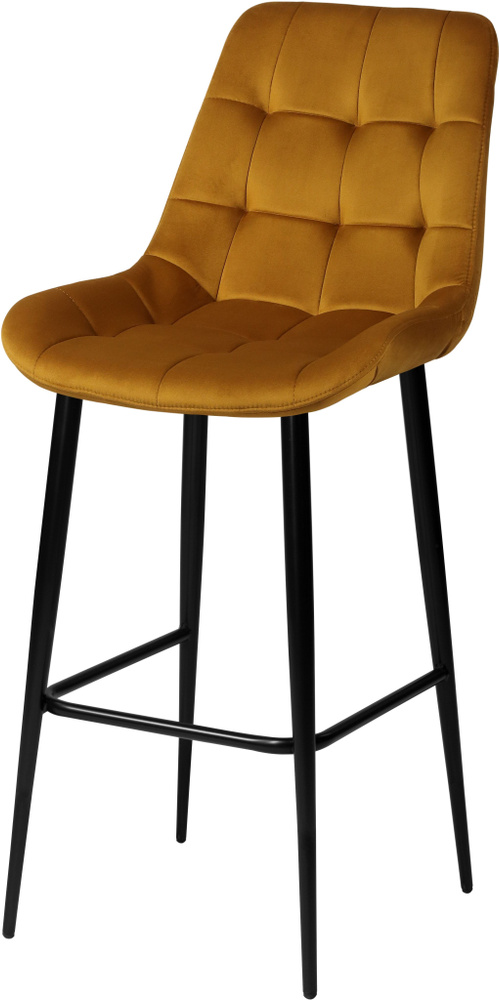 Комплект барных стульев со спинкой для кухни Эйден 75 см горчичный / черный, 2 шт.  #1