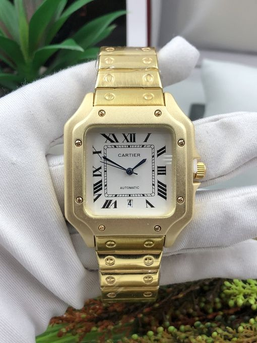 Мужские наручные часы CARTIER с металлическим ремешком в подарочной упаковке  #1