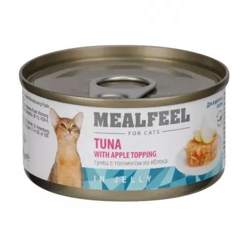 Mealfeel Влажный корм (консервы) для кошек, тунец с топпингом из яблок в желе, 85 гр.  #1