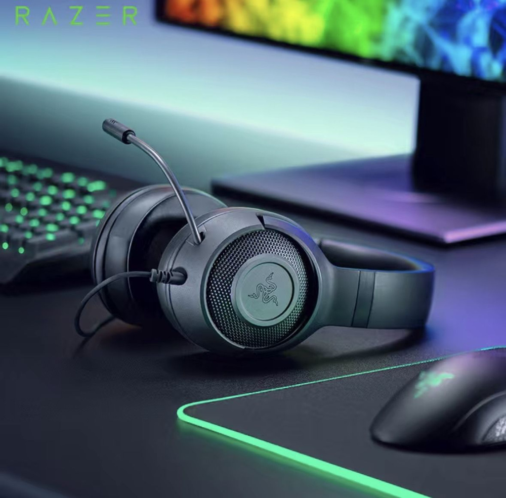 Razer Наушники проводные с микрофоном, 3.5 мм, черный #1