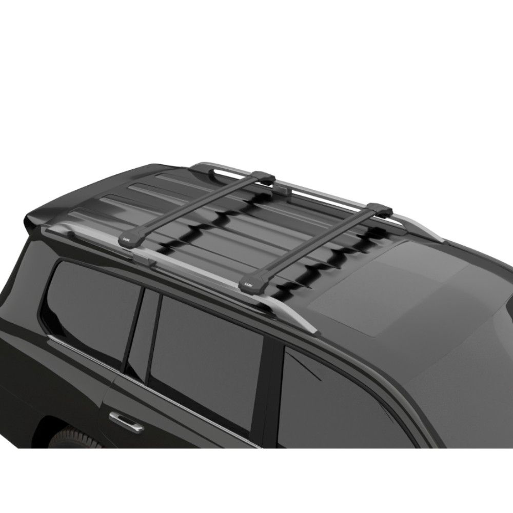 Багажник на крышу LUX КОНДОР черные крыловидные дуги на Шевроле Нива 2002-2020  #1