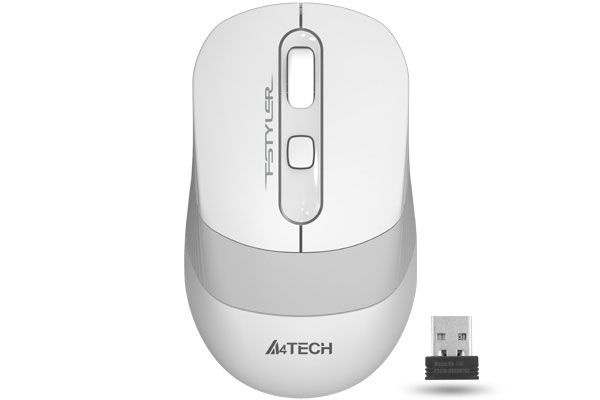 Мышь A4Tech Fstyler FG10S белый/серый оптическая (2000dpi) silent беспроводная USB для ноутбука (4but) #1