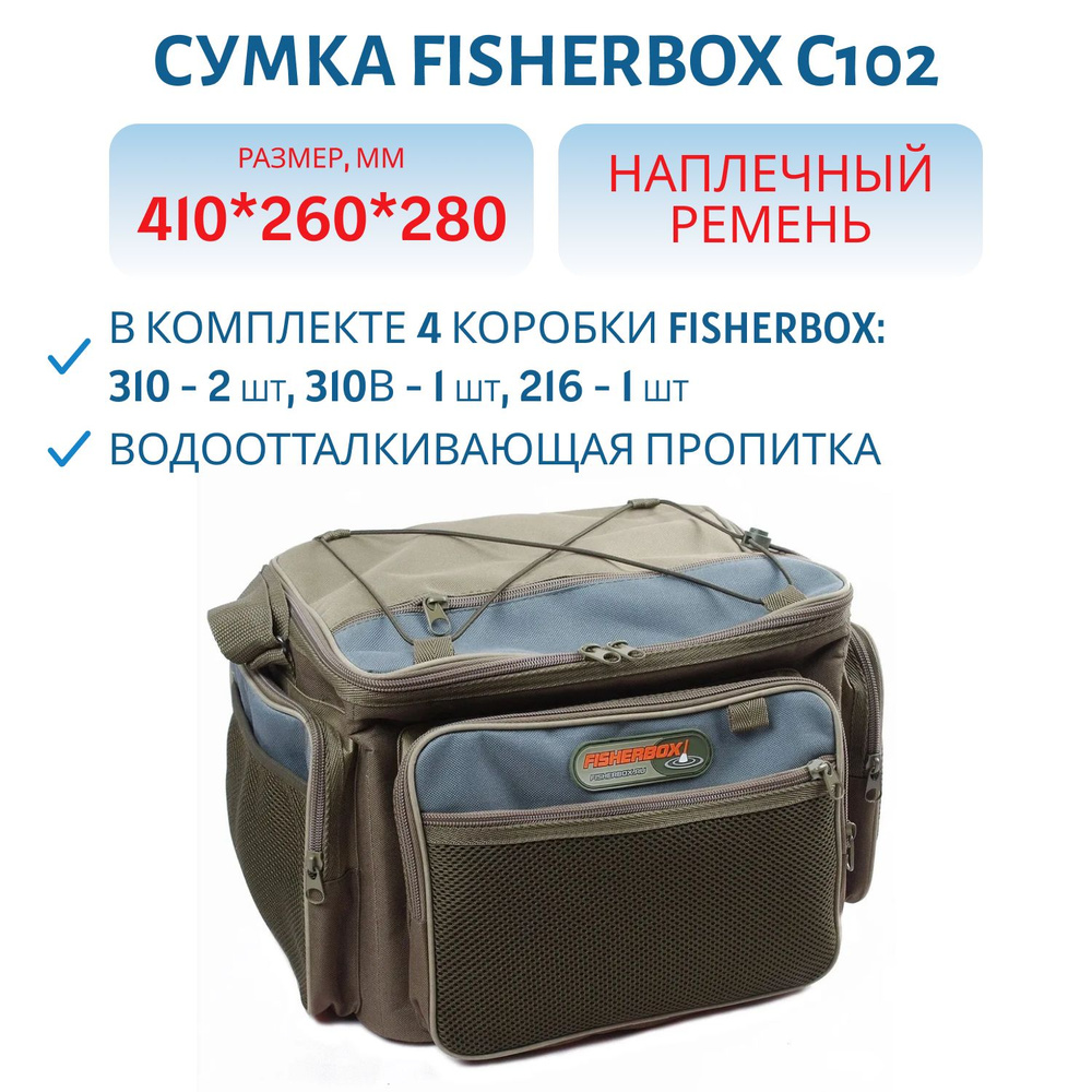 Сумка FisherBox C102 (в комплекте 4 кор. fisherbox: 310-2 шт, 310В-1 шт, 216-1 шт.)  #1