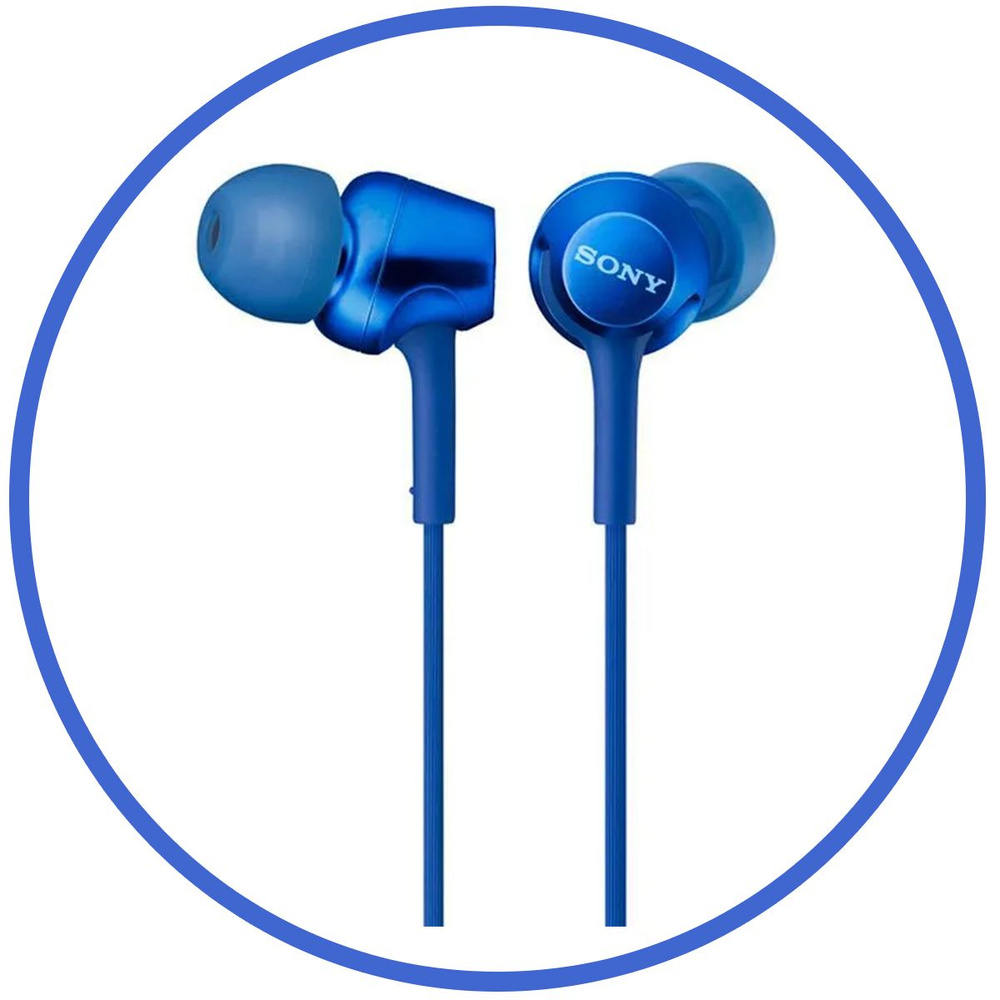 MDR-EX255AP L проводные наушники Sony с микрофоном, цвет синий #1
