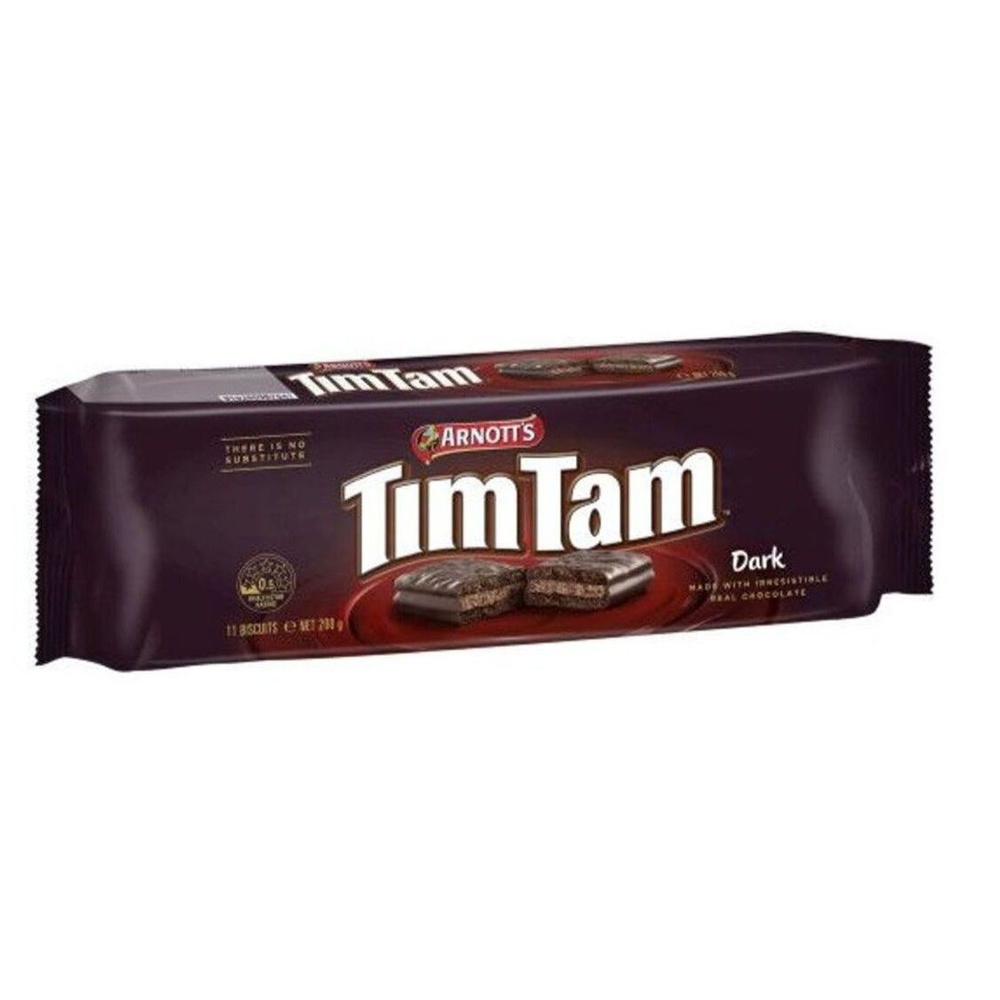 Печенье бисквитное шоколадное "Tim Tam" Dark, австралийский десерт, 200г  #1