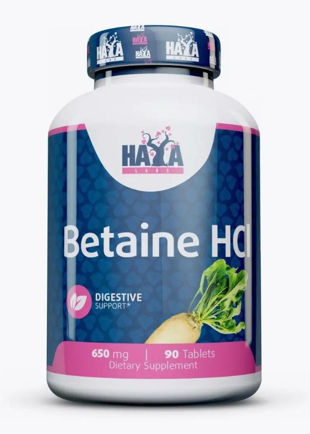 Haya Labs Бетаин. Betaine HCL 650 Mg. 90 Tabs. #1