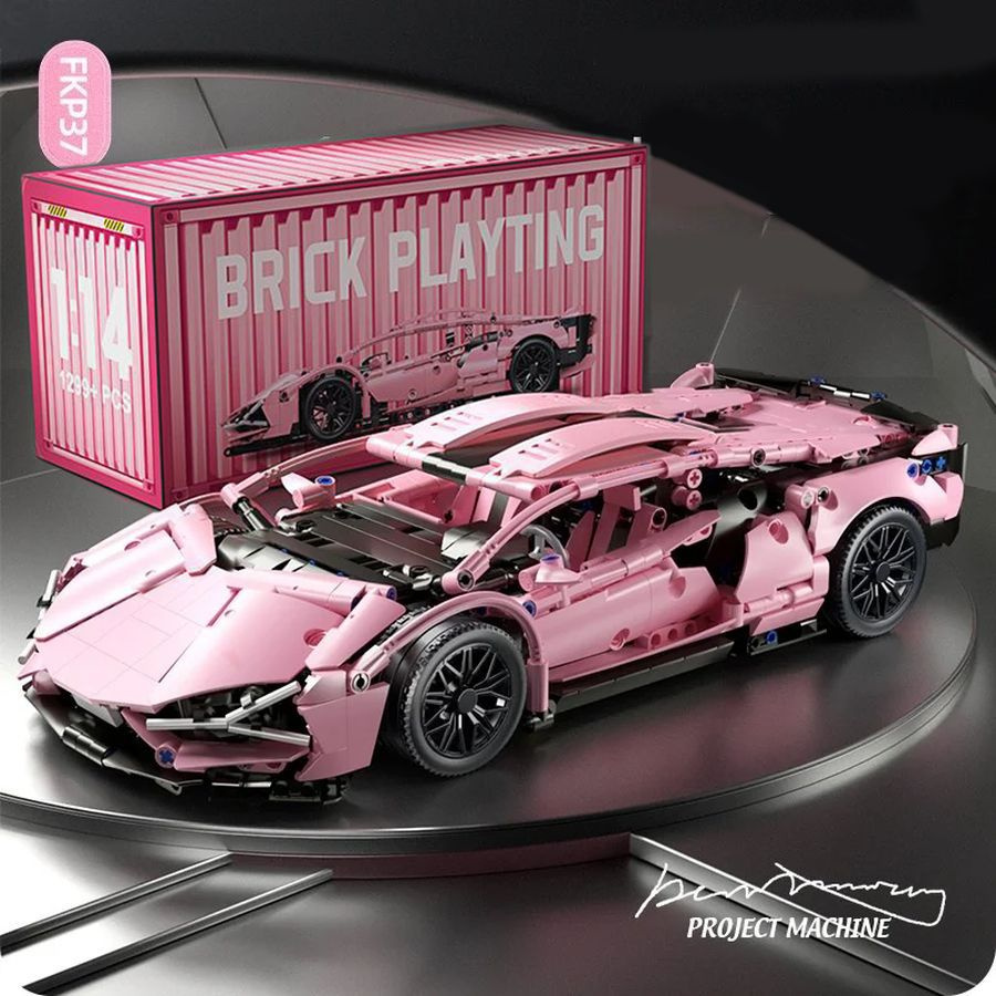 Конструктор Спорткар Lamborghini SIAN розовый / Техник 1280 деталей MK6003  #1