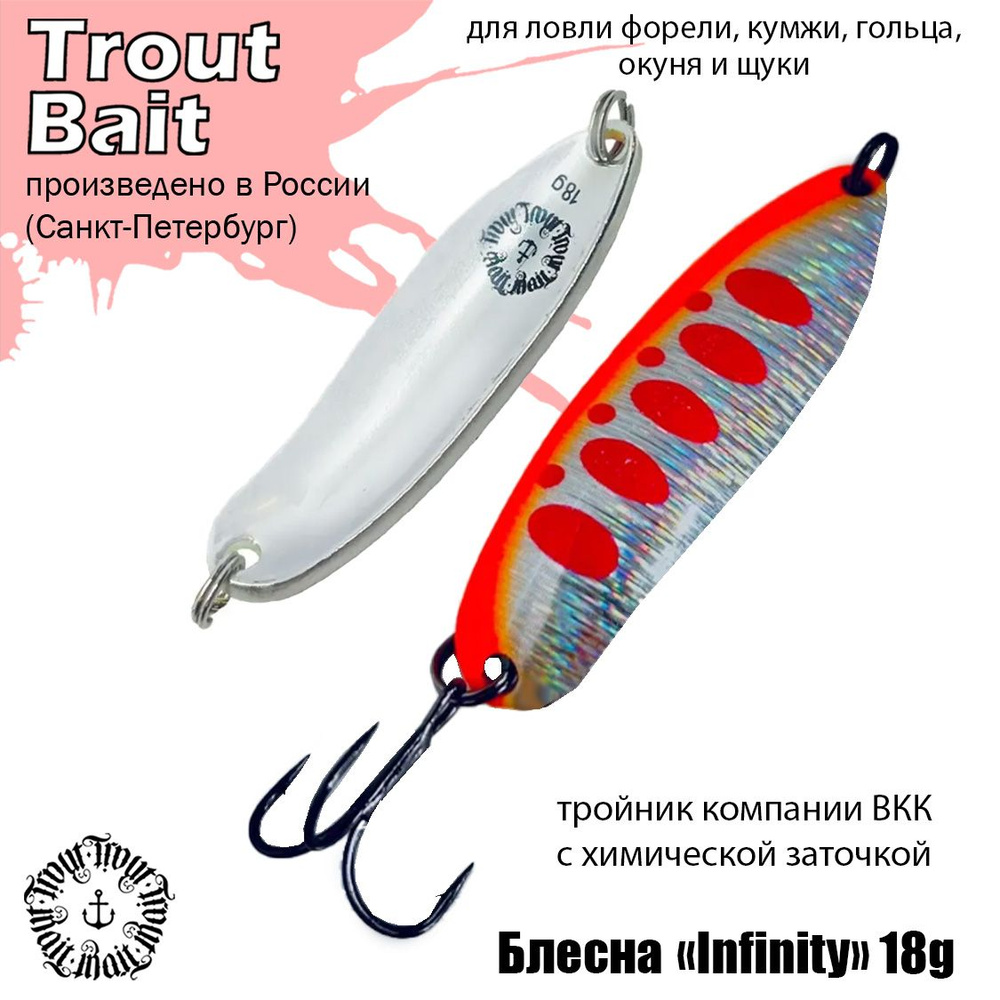 Блесна для рыбалки колеблющаяся , колебалка Infinity ( Японский Angler'z System Bux ) 18 g цвет 519 на #1